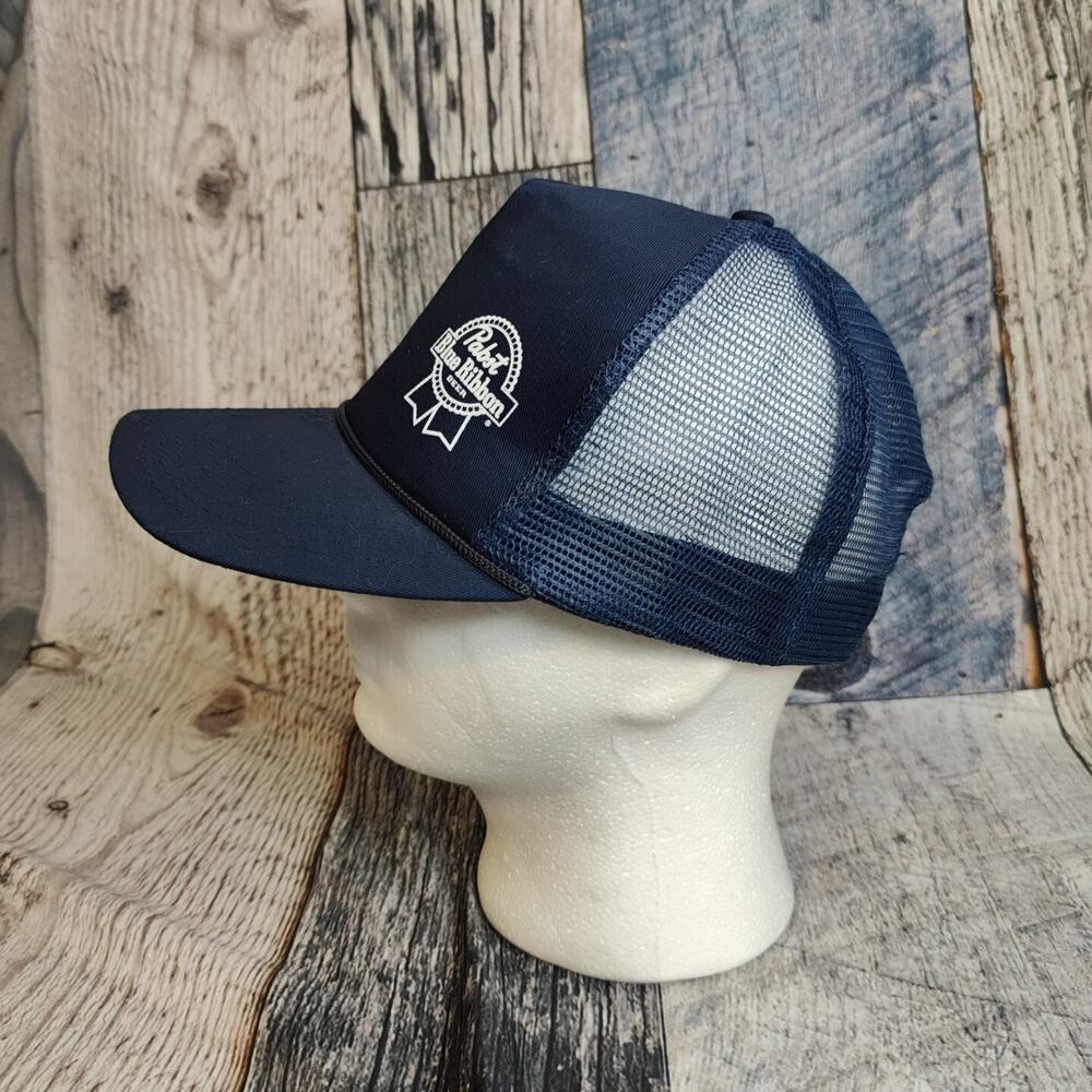 Pabst Blue Ribbon Snapback Trucker Hat PBR Baseball Cap Mesh Back Braided Rope